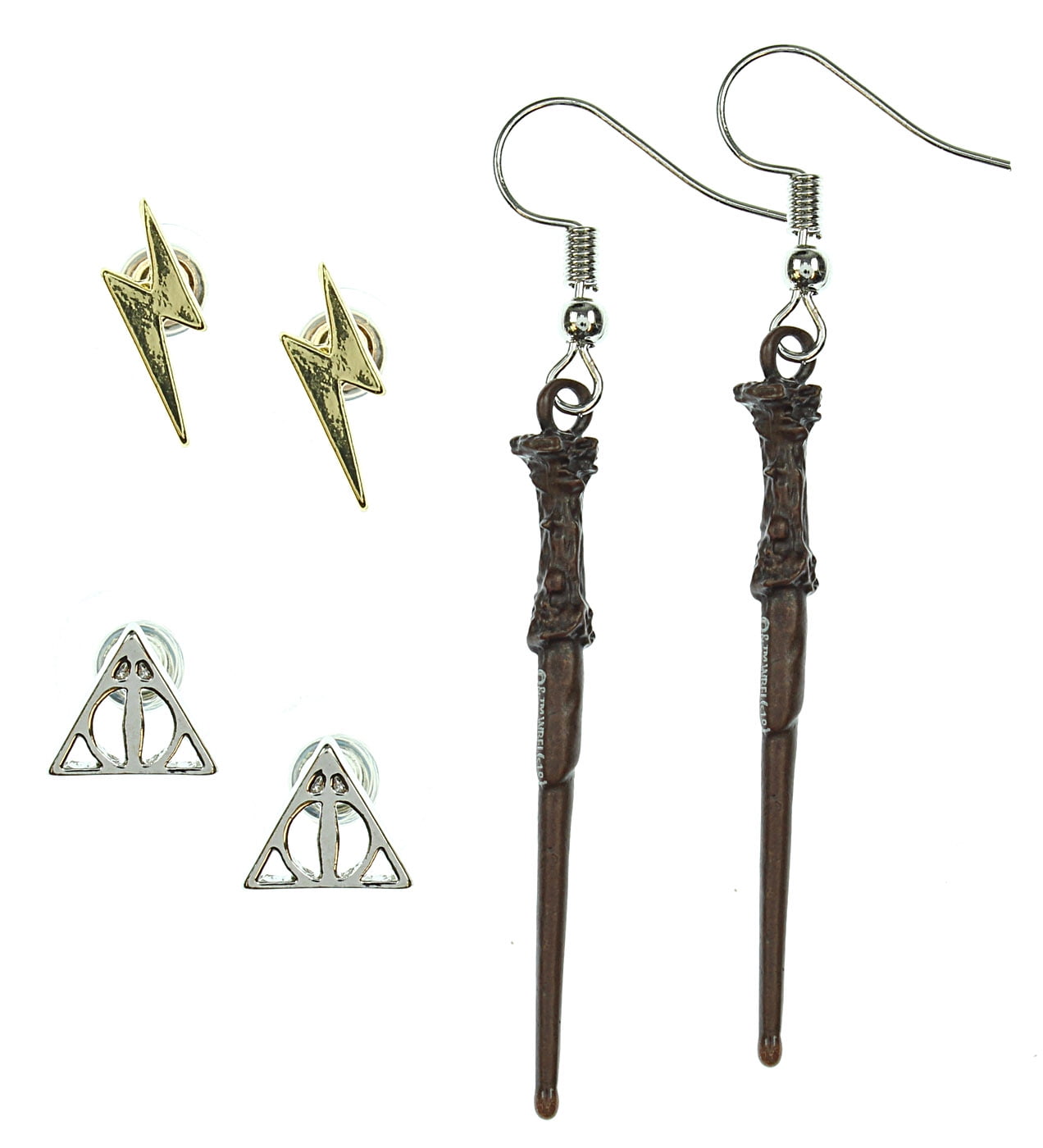 Amazon.com: Harry Potter Womens Hoop Earrings with Dangle Harry Potter  Charm - Deathly Hallows Earrings - Harry Potter Jewelry - Harry Potter  Gifts: Clothing, Shoes & Jewelry